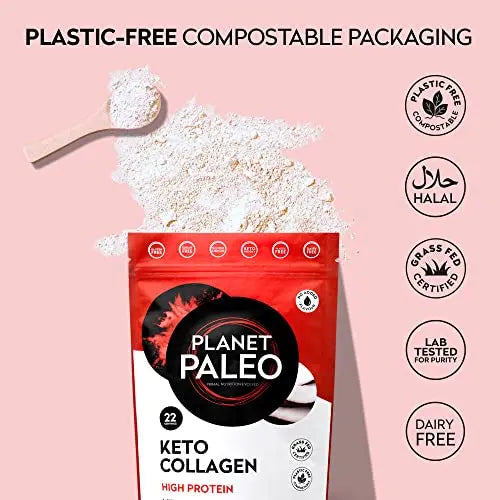 Planet Paleo Keto Collagen Powder (220g, 22 Servings) - Grass-Fed, High Protein Planet Paleo Au supplements