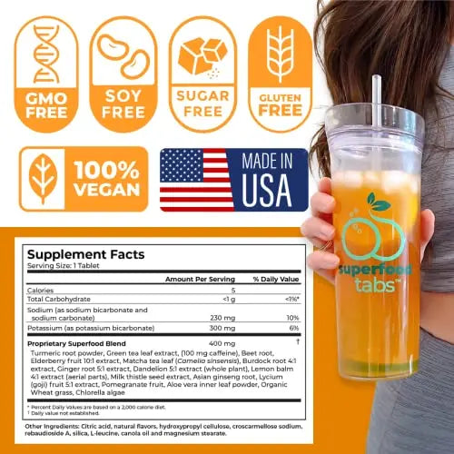 skinnytabs Superfood Tabs Detox Cleanse Drink - Fizzy Nutrition Supplement skinnytabs Au supplements