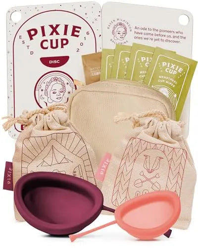 Pixie Cup 2 Menstrual Discs - Most Comfortable Reusable Period Discs - Removable Stem Pixie Cup Au supplements