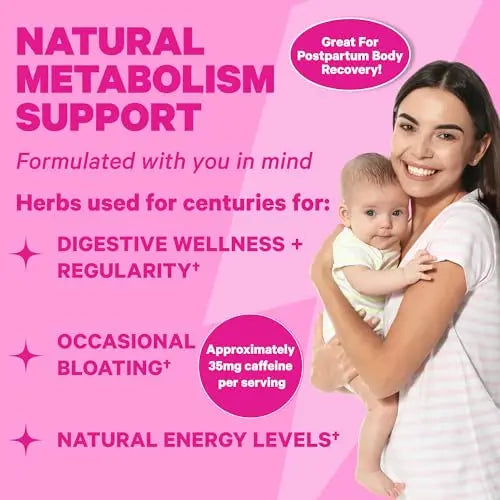 Pink Stork Slim Tea with Organic Dandelion Root, Green Tea, Ginger and Hibiscus for Detox Pink Stork Au supplements