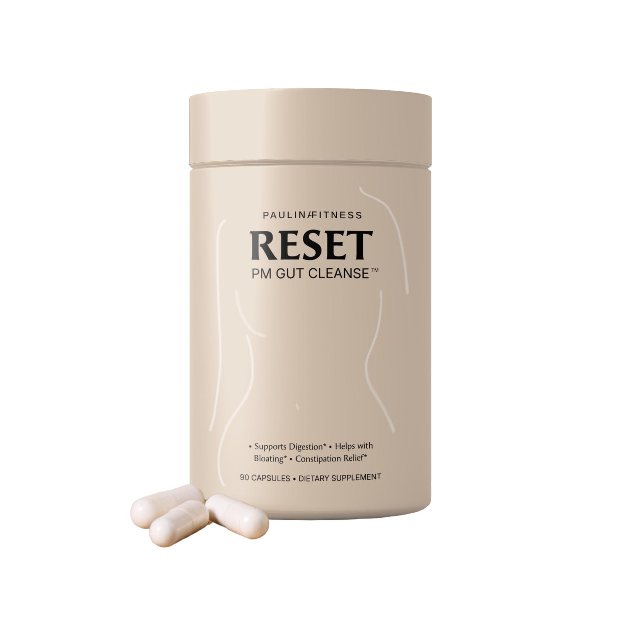 Paulina FITNESS Reset Overnight Digestive Aid, Bloating Relief, & Gut Health Supplement | Natural Detox & Digestive Cleanse to Support Weight Management