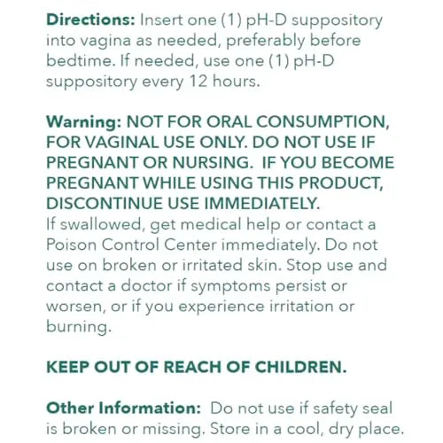 pH-D Feminine Health - 600 mg Boric Acid Suppositories - Woman Owned - for Vaginal Odor Use - 12 Count pH-D Feminine Health Support Au supplements