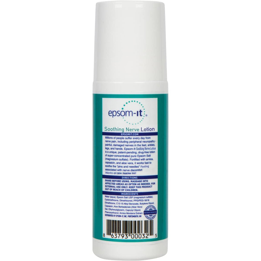 Epsom-It Soothing Nerve Lotion - Roll On Epsom Salt Magnesium Lotion, Topical Magnesium Cream with Capsaicin & Arnica for Tired Muscles and Sleep, 3oz EPSOM-IT Au supplements