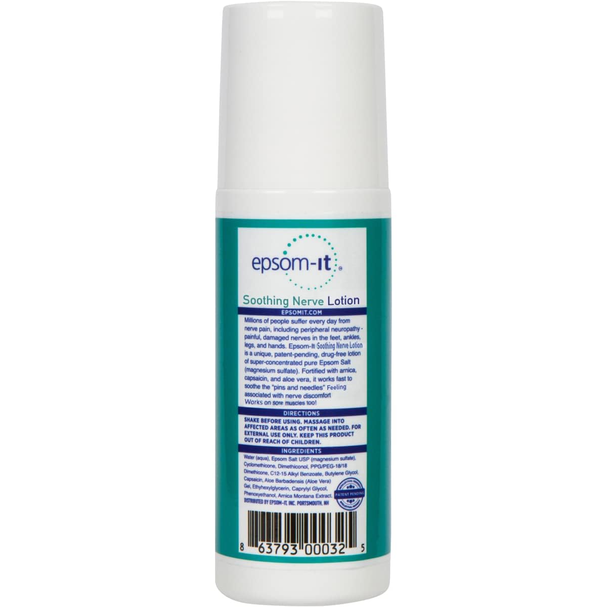Epsom-It Soothing Nerve Lotion - Roll On Epsom Salt Magnesium Lotion, Topical Magnesium Cream with Capsaicin & Arnica for Tired Muscles and Sleep, 3oz EPSOM-IT Au supplements