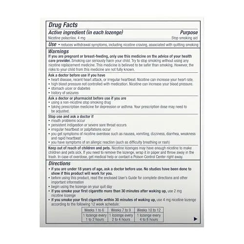 Nicorette 4 mg Mini Nicotine Lozenges to Quit Smoking - Mint Flavored Stop Nicorette Au supplements