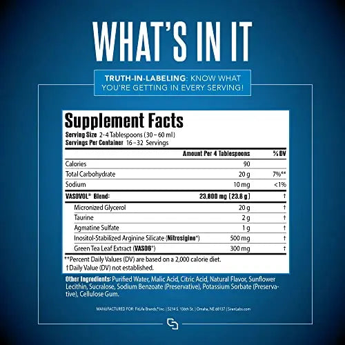 Siren Labs Vaso-VOL Liquid Muscle Pump Volumizer with Agmatine Sulfate - Pre Workout SIRENLABS Au supplements
