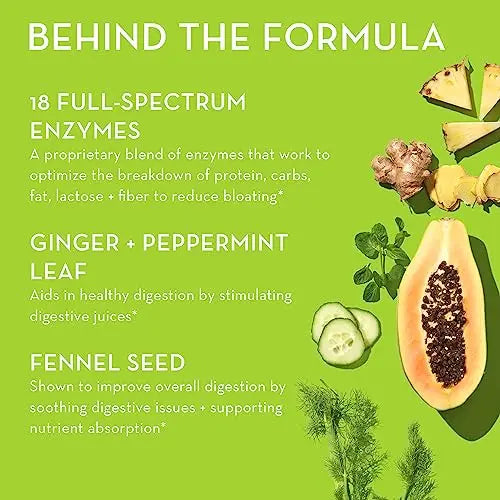 HUM Flatter Me Supplement for Daily Bloating - 18 Full Spectrum Digestive HUM Au supplements