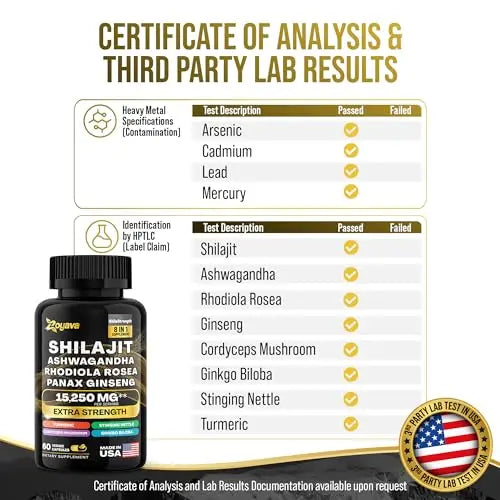 Zoyava Shilajit Pure Himalayan 9000MG,Energy Booster Ashwagandha 2000MG Zoyava Au supplements