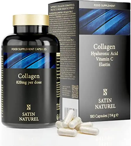 Collagen Capsules 820mg - 180 High Strength Capsules (3 Months Supply) SatinNaturel Au supplements