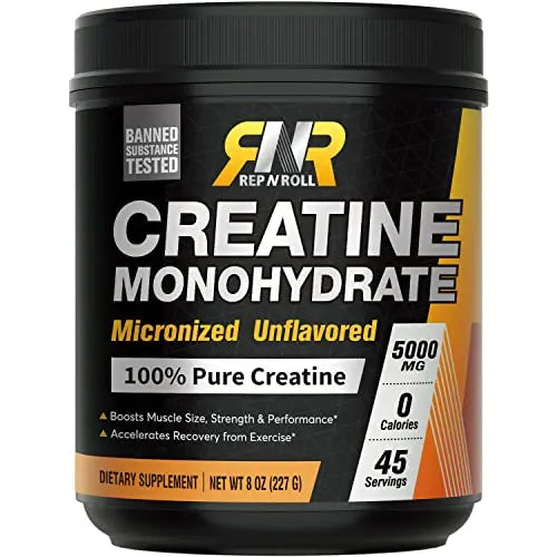 Rep N Roll Micronized Creatine Powder, 45 Serv., Creatine Monohydrate 5000 MG Rep N Roll Au supplements