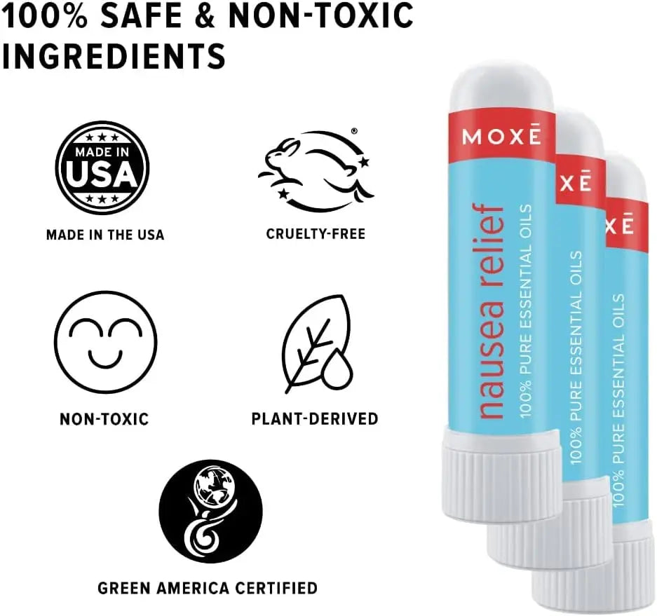 MOXE Nausea Nasal Inhaler Sticks, All Natural Essential Oil Blend, Ginger, Cardamom, Peppermint MOXE Au supplements