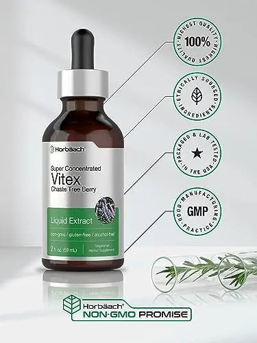 Vitex Berry Chasteberry Extract | 2 fl oz | Super Concentrated | Alcohol Free Chaste Tree Horbäach Au supplements
