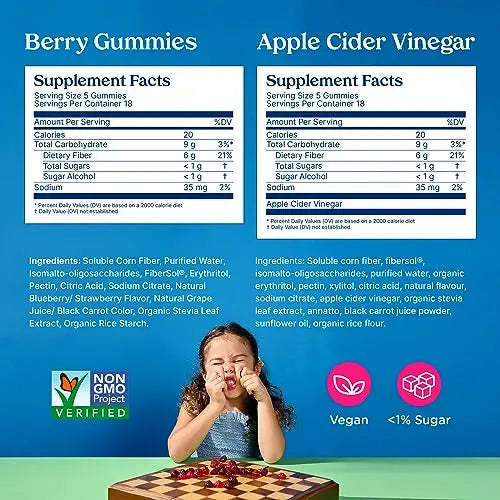 Poop Like a Champion Super Fiber Gummies 6g Fiber - Apple Cider Vinegar & Berries 2 Flavors Poop Like a Champion Au supplements