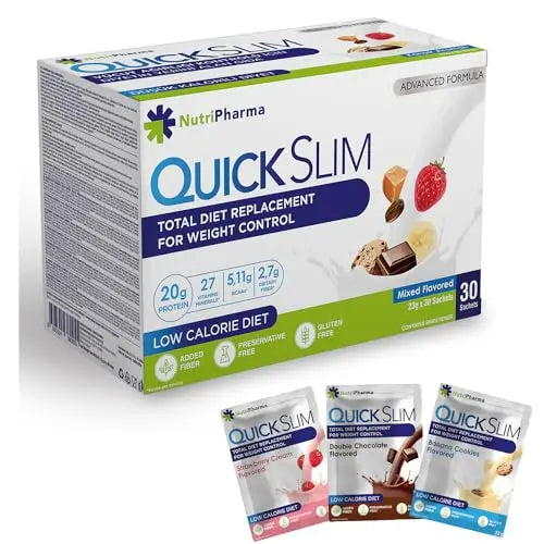 Quick Slim Meal Replacement Shake for Weight Loss, 30 Servings, 20g Protein, 27 Vitamins NUTRIPHARMA Quick Slim Au supplements