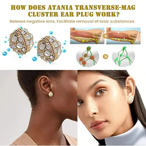 Dorina Ear Acupressure Magnetherapy Detoxi Earrings Set,Magnetic Lymphatic Cubic Zirconia Atiptu Au supplements