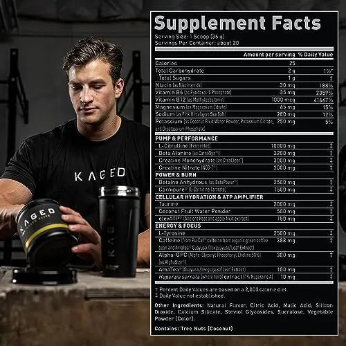 Kaged High Stimulant Pre Workout Powder | Fruit Punch | Pre-Kaged Elite | L-Citrulline Kaged Au supplements