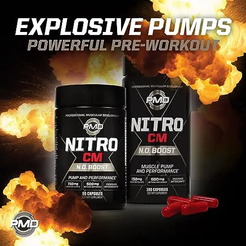 PMD Sports Nitro cm - Nitric Oxide with Agmatine Pre Workout Supplement - Muscle PMD Au supplements