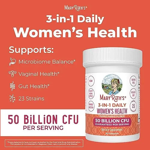 MaryRuth's 3-in-1 Daily Health Probiotics for Women | Clinically Tested | Hormone Support MaryRuth Organics Au supplements