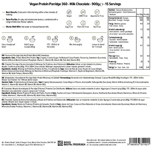 Protein Works - Vegan Protein Porridge 360 | High Protein Breakfast | Plant-Based | Chocolate | 900g THE PROTEIN WORKS Au supplements