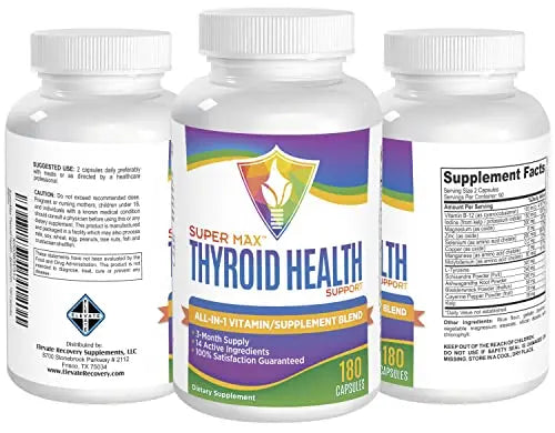 3-Month Thyroid Support Supplement (All-in-1 Formula) with 14 Active Ingredients Elevate Recovery Supplements Au supplements