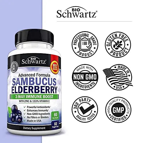Elderberry with Zinc and Vitamin C for Adults - Immune Support Vitamins BioSchwartz Au supplements