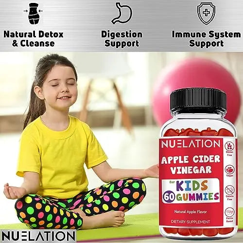 NUELATION Apple Cider Vinegar Gummies for Kids, 60 Servings. Gluten Free, Vegan and Gelatin NUELATION Au supplements