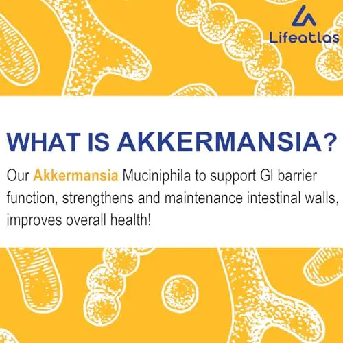 300 Billion AFU Akkermansia Muciniphila - Live Akkermansia Probiotics for Women & Men Lifeatlas Au supplements