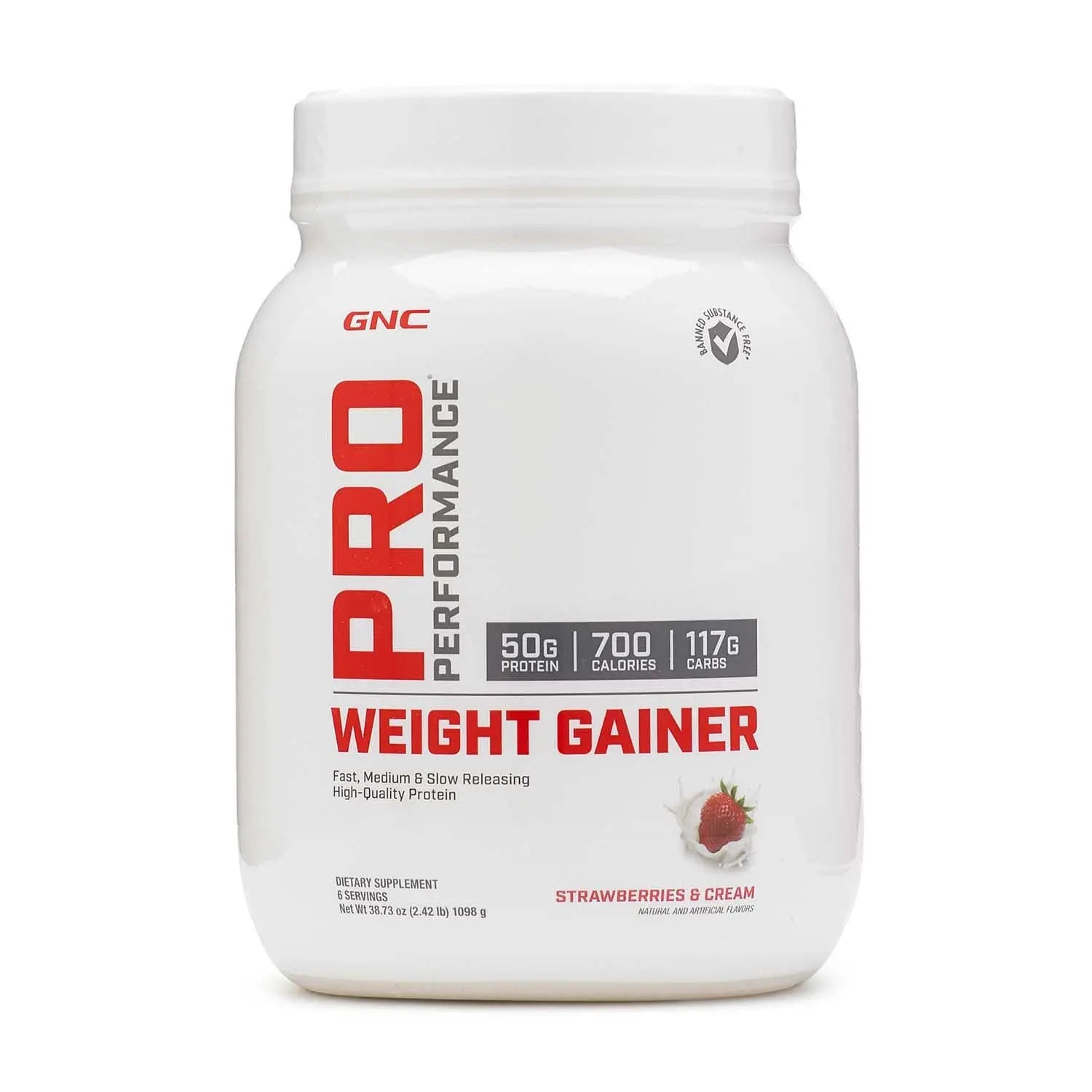GNC Pro Performance Weight Gainer - Strawberries and Cream, 6 Servings, Protein to Increase GNC Au supplements