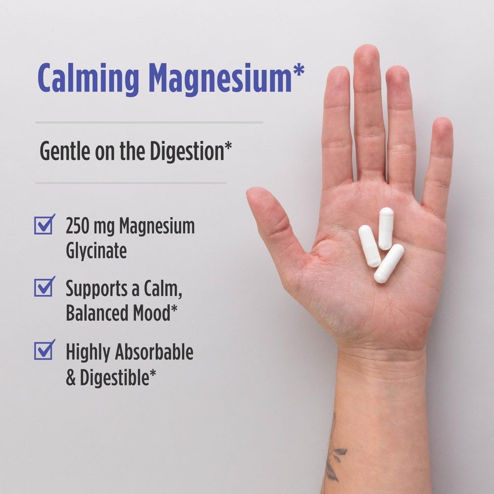 Nordic Naturals Vegetarian Magnesium Glycinate Capsules, Unflavored, 90 Count - 250mg Magnesium per Serving - Highly Bioavailable Support for Muscle & Cardiovascular