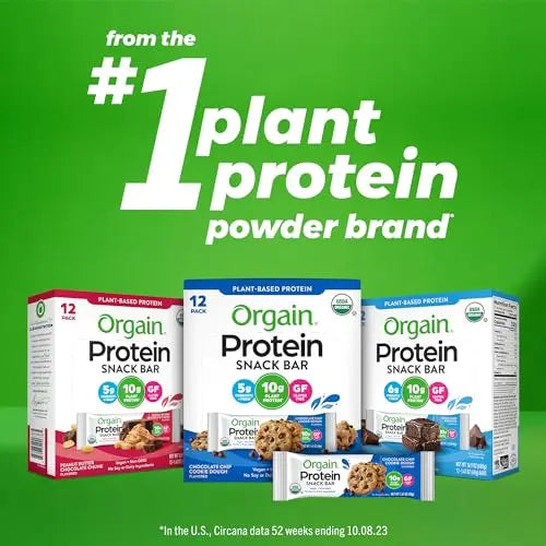 Orgain Organic Vegan Protein Bars, Peanut Butter - 10g Plant Based Protein Orgain Au supplements