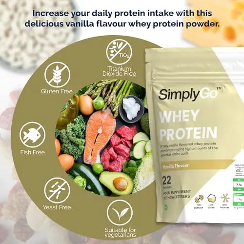 SimplyGo Whey Protein Powder | 900g | Simply Add 30g to Water, Juice or Shakes Simply Supplements Au supplements