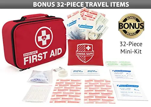 Swiss Safe 2-in-1 First Aid Kit (120 Piece) + Bonus 32-Piece Mini Kit Swiss Safe Au supplements