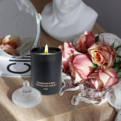 Sandalwood Rose Scented Candles, Christmas Birthday Candle Gifts for Women, Best Friends Kelly's Custom Candles Au supplements