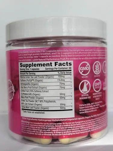 Clean+Lean-Organic Fat Burner by FitFarm USA - Worlds First Organic Fat Burner Supports FIT FARM USA Au supplements