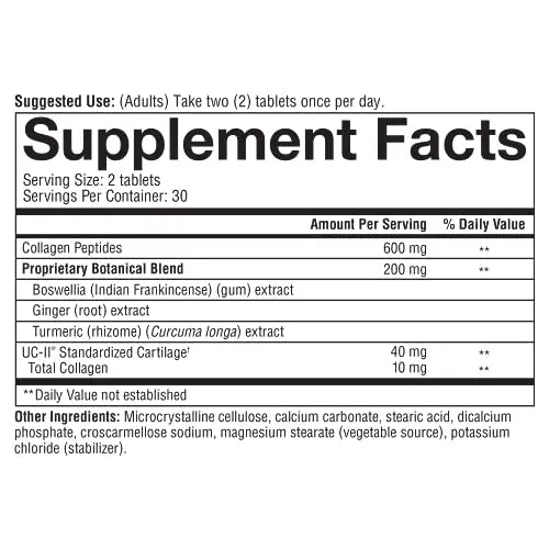 Youtheory Joint Complex with UC-II, 60 Count (1 Bottle) YouTheory Au supplements