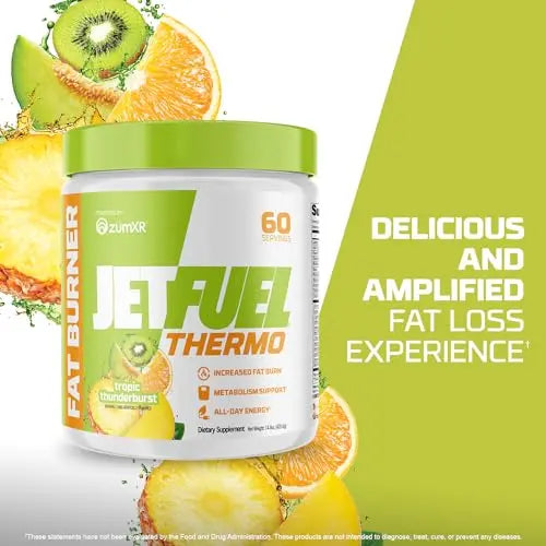 GAT SPORT JetFuel Tropic Thunderburst Thermo Powder for Fat Burning, ZumXR Caffeine GAT SPORT Au supplements