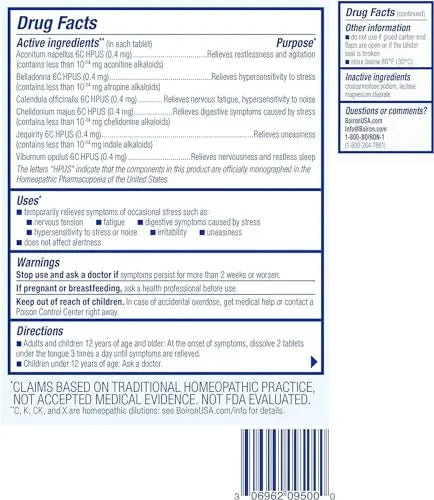 Boiron StressCalm for Relief of Stress, Anxiousness, Nervousness, Irritability, and Fatigue - 60 Count Boiron Au supplements