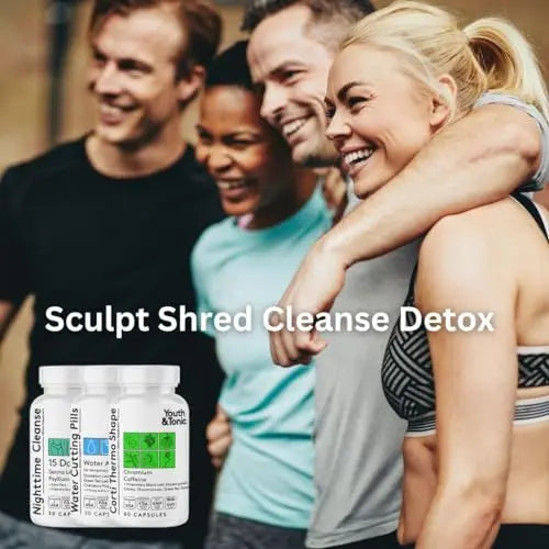 Sculpt Shred Cleanse Detox as 3x Action Diet Pills for Puffiness Belly Bloating & Loss of Waste Youth & Tonic Au supplements