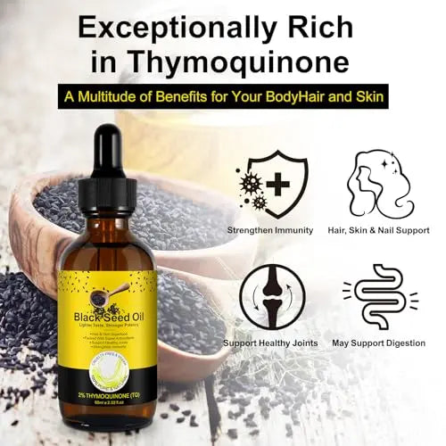 2 Pack Black Seed Oil, Organic Cold Pressed Unrefined Black Seed Oil, Pure Natural Black BDBFZCFP Au supplements