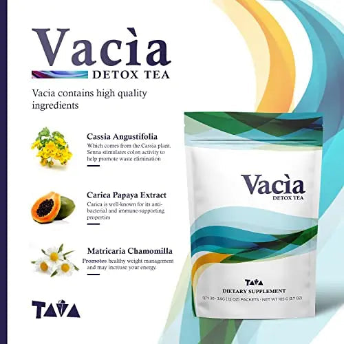 Tava Vacia Detox Tea Supplement, Boosts Energy, Supports Joint Mobility and Immune System TAVA Au supplements