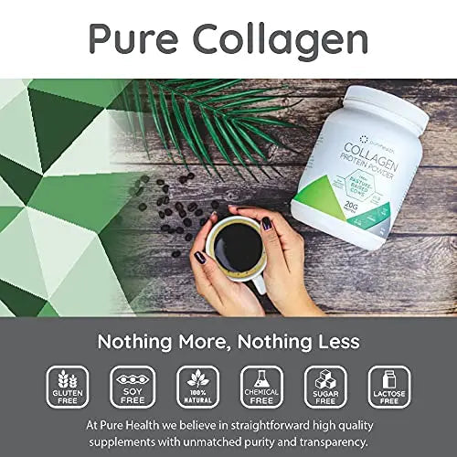 Pure Health Unflavored Collagen Powder Supplement 454g | 20g of Protein Per Serving Pure Health Au supplements