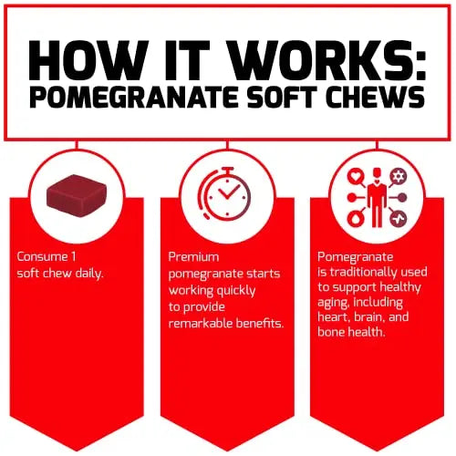 Force Factor Pomegranate Soft Chews for Healthy Aging, Heart Health, Bone Health Force Factor Au supplements