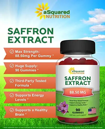 Saffron Gummies - Saffron Extract Supplement - Pure Gummy Supplements Alternative aSquared Nutrition Au supplements