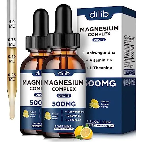 (2 Pack) Magnesium Glycinate, Citrate, Malate Liquid Drops-Triple Magnesium Complex dilib Au supplements