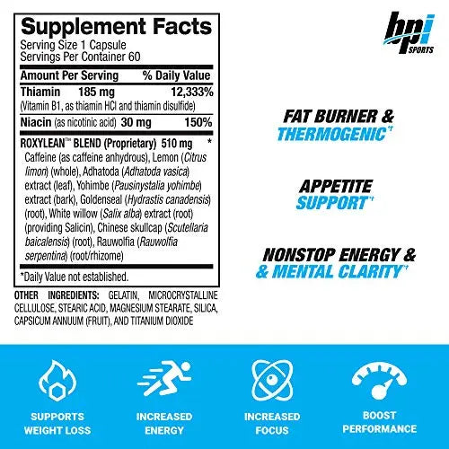 BPI Sports -Roxylean Extreme Fat Burner & Weight Loss Supplement, 60Count BPI Sports Au supplements