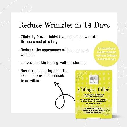 New Nordic Skin Care Collagen Filler 60 Tablets - Reduce The Formation of Wrinkles with Marine Collagen New Nordic Ltd Au supplements