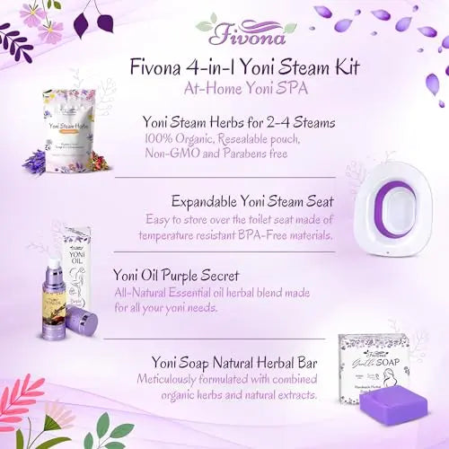 FIVONA Yoni Care Kit 4 in 1 - pH Balanced Natural Yoni Oil, Herbal Bar Soap for Feminine V Wash, Detox FIVONA Au supplements