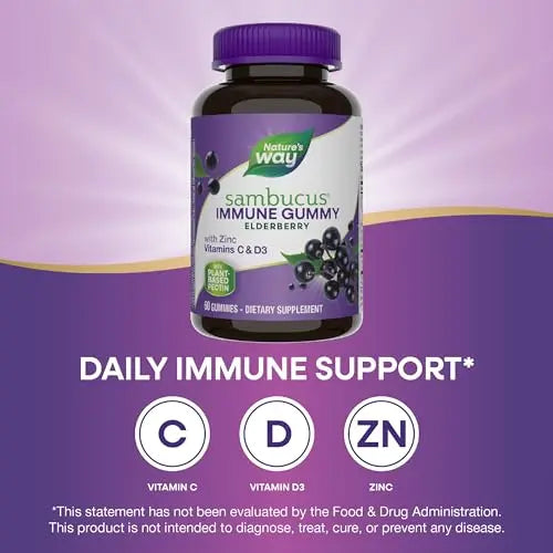 Nature's Way Sambucus Elderberry Immune Gummies, Daily Immune Support Nature's Way Au supplements